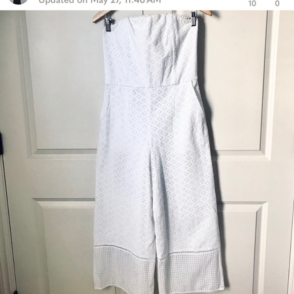Club Monaco White Eyelet Jumpsuit Strapless - Picture 12 of 12